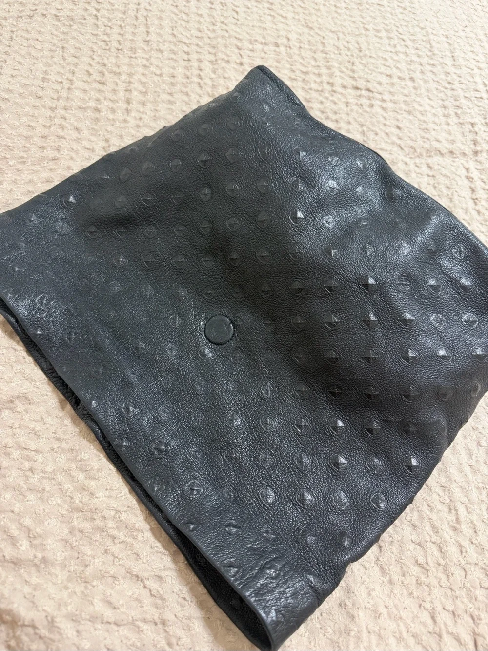 Marie Turnor Pyramid Lunch Clutch Ostrich leather